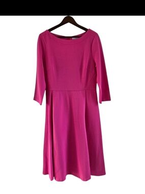 Boden Maisy Ottoman Pink Dress Fit Flare Textured Womens Size 12 R New NWT